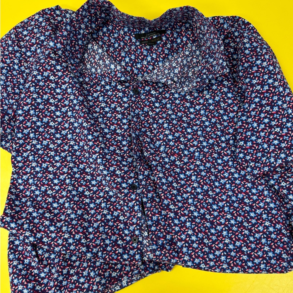 Floral Shirt - Blue and Red